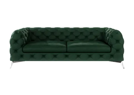 Paul - Chesterfield Sofa 3-Sitzer mit Silber Metall Füßen