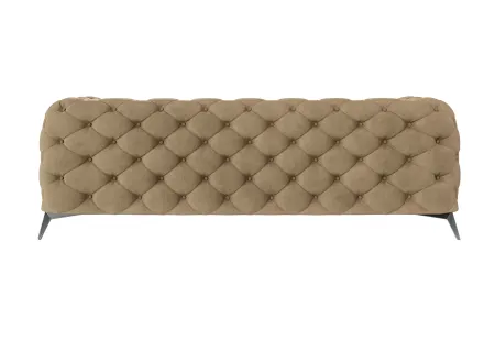 Paul - Chesterfield Sofa 3-Sitzer mit Silber Metall Füßen