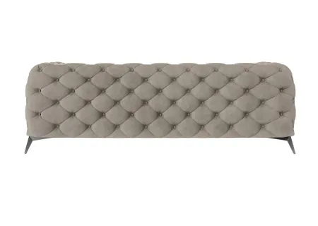 Paul - Chesterfield Sofa 3-Sitzer mit Silber Metall Füßen