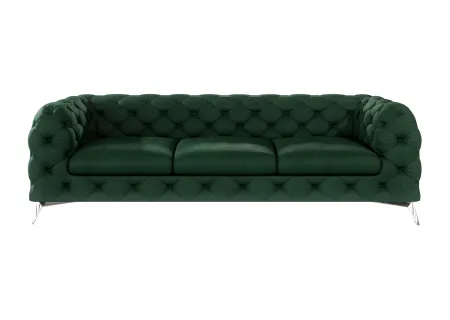 Paul - Chesterfield Sofa 3-Sitzer mit Silber Metall Füßen