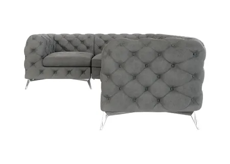 Paul - Chesterfield Ecksofa mit Silber Metall Füßen