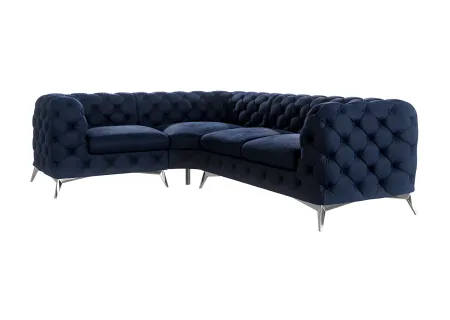 Paul - Chesterfield Ecksofa mit Silber Metall Füßen