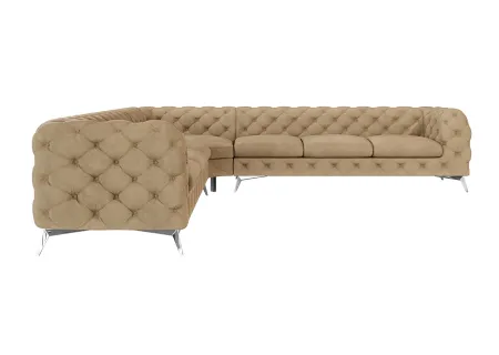 Paul - Chesterfield Ecksofa mit Silber Metall Füßen