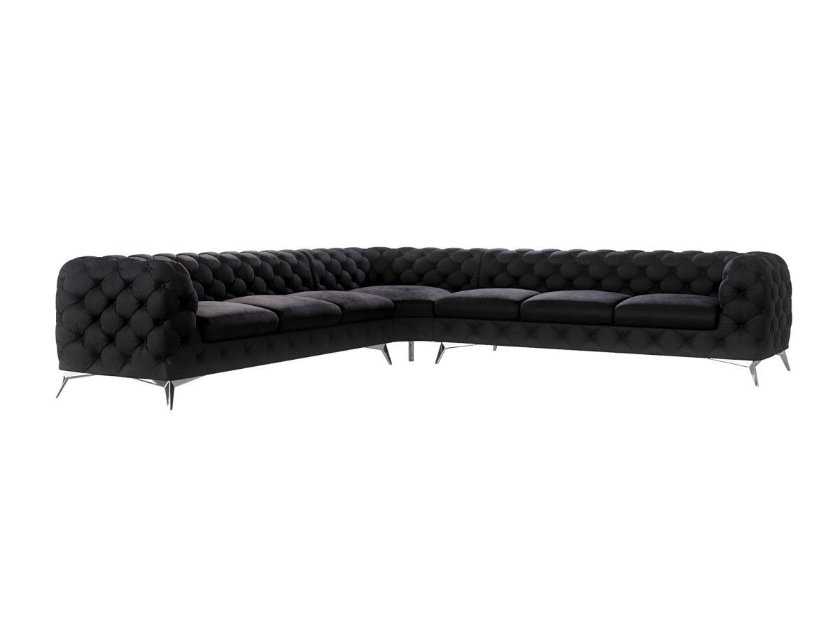 Paul - Chesterfield Ecksofa mit Silber Metall Füßen