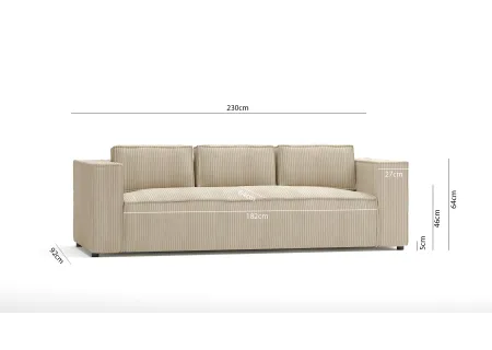 Noord - Modernes Sofa 3 sitzer mit weichem Sitz