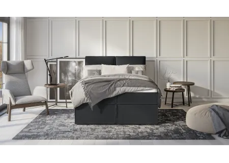 Uma - Modernes Boxspringbett mit Topper und Bettkästen