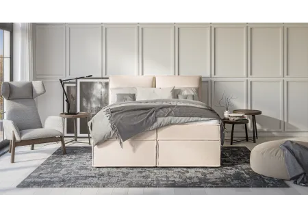 Uma - Modernes Boxspringbett mit Topper und Bettkästen