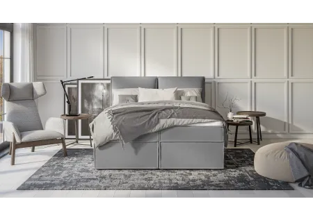 Uma - Modernes Boxspringbett mit Topper und Bettkästen