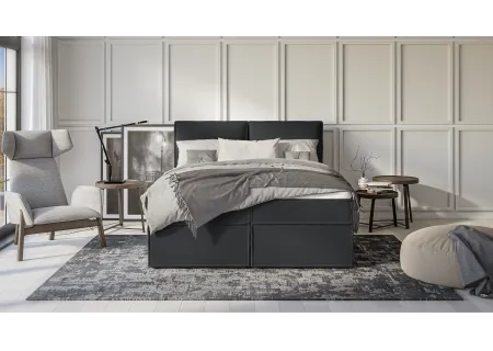 Uma - Modernes Boxspringbett mit Topper und Bettkästen