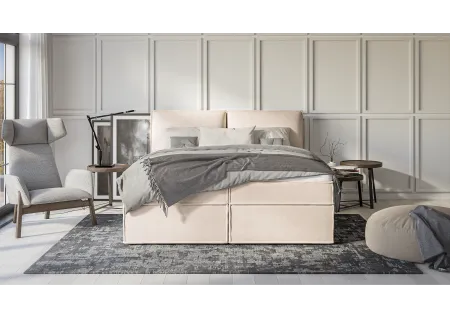 Uma - Modernes Boxspringbett mit Topper und Bettkästen