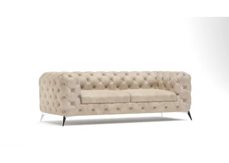 Valentin - Chesterfield Sofa 3-Sitzer mit Silber Metall Füßen