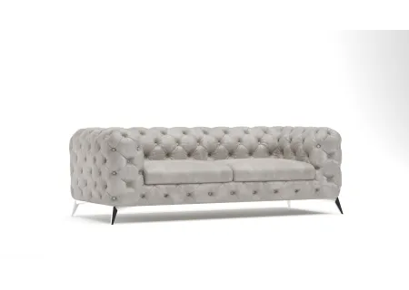 Valentin - Chesterfield Sofa 3-Sitzer mit Silber Metall Füßen