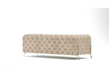 Carson - Chesterfield Sofa 3-Sitzer mit Goldene Metall Füßen