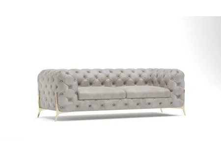 Carson - Chesterfield Sofa 3-Sitzer mit Goldene Metall Füßen