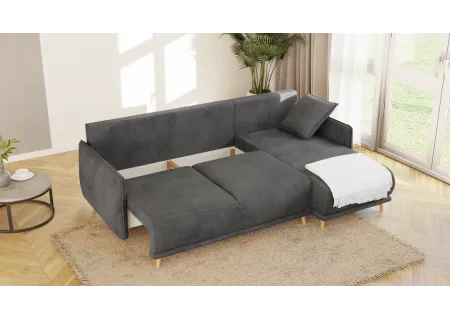 Owen - Ecksofa mit Schlaffunktion und Bettkasten in scandinavischem Design