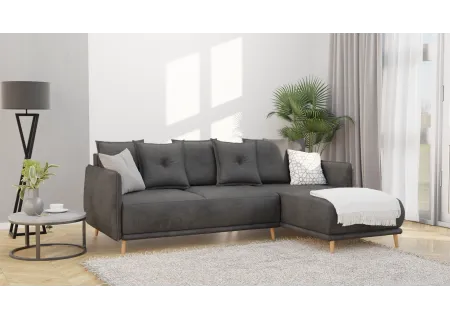 Owen - Ecksofa mit Schlaffunktion und Bettkasten in scandinavischem Design