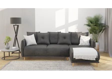 Owen - Ecksofa mit Schlaffunktion und Bettkasten in scandinavischem Design