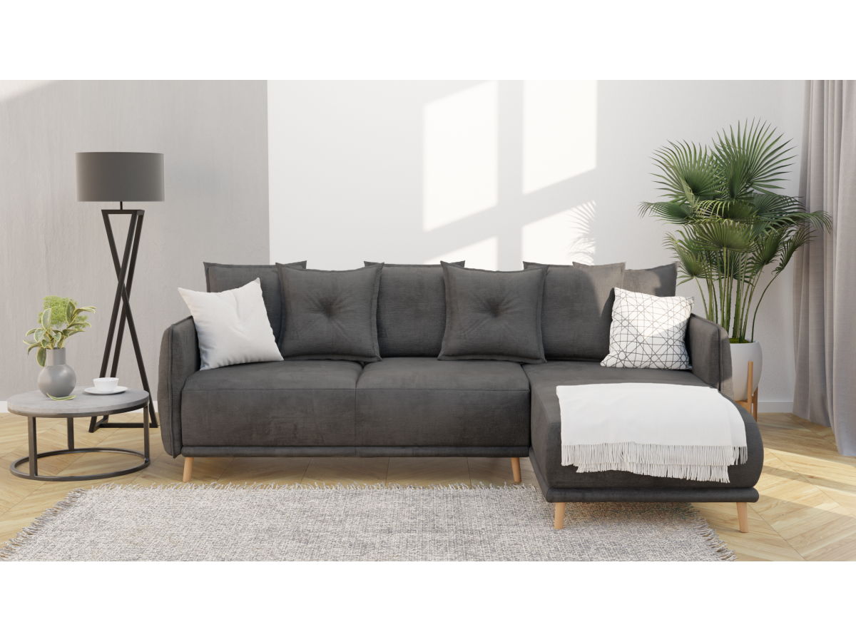 Owen - Ecksofa mit Schlaffunktion und Bettkasten in scandinavischem Design