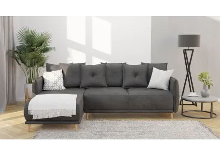 Owen - Ecksofa mit Schlaffunktion und Bettkasten in scandinavischem Design