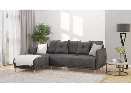 Owen - Ecksofa mit Schlaffunktion und Bettkasten in scandinavischem Design