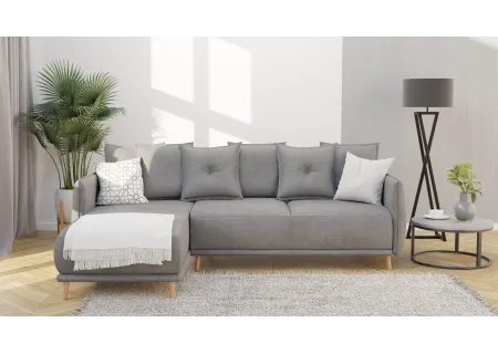 Owen - Ecksofa mit Schlaffunktion und Bettkasten in scandinavischem Design