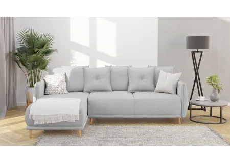 Owen - Ecksofa mit Schlaffunktion und Bettkasten in scandinavischem Design