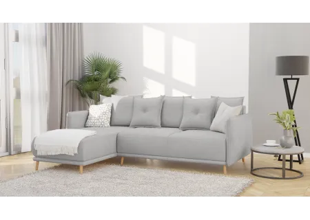 Owen - Ecksofa mit Schlaffunktion und Bettkasten in scandinavischem Design