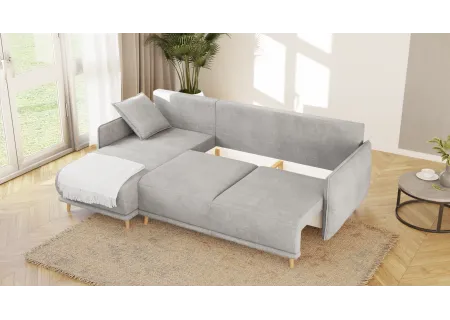 Owen - Ecksofa mit Schlaffunktion und Bettkasten in scandinavischem Design