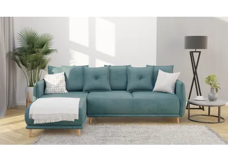 Owen - Ecksofa mit Schlaffunktion und Bettkasten in scandinavischem Design