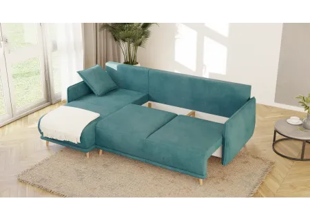 Owen - Ecksofa mit Schlaffunktion und Bettkasten in scandinavischem Design