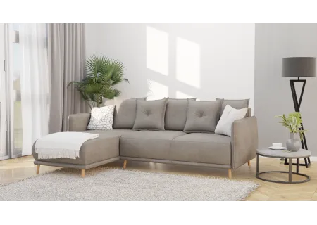 Owen - Ecksofa mit Schlaffunktion und Bettkasten in scandinavischem Design