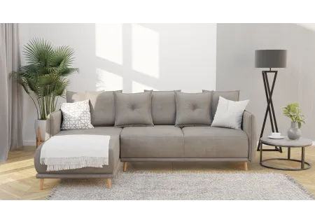 Owen - Ecksofa mit Schlaffunktion und Bettkasten in scandinavischem Design