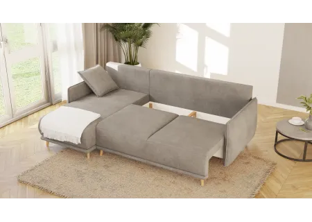 Owen - Ecksofa mit Schlaffunktion und Bettkasten in scandinavischem Design