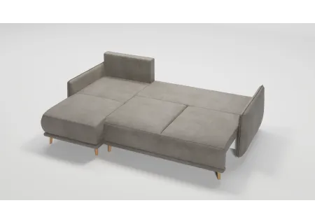 Owen - Ecksofa mit Schlaffunktion und Bettkasten in scandinavischem Design