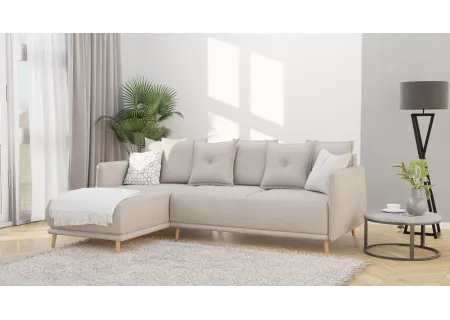 Owen - Ecksofa mit Schlaffunktion und Bettkasten in scandinavischem Design