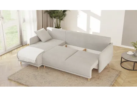 Owen - Ecksofa mit Schlaffunktion und Bettkasten in scandinavischem Design