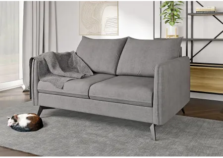 Calais - Modernes Sofa 2-Sitzer mit Schwarz Metall Füßen aus Luxusmicrofaser