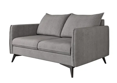 Calais - Modernes Sofa 2-Sitzer mit Schwarz Metall Füßen aus Luxusmicrofaser