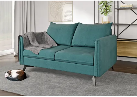 Calais - Modernes Sofa 2-Sitzer mit Schwarz Metall Füßen aus Luxusmicrofaser