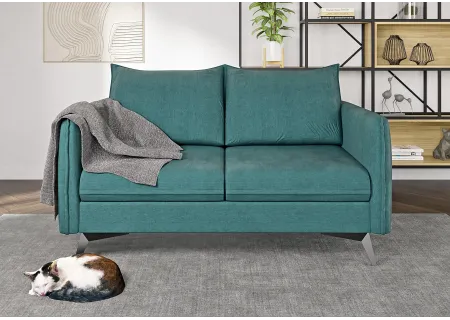 Calais - Modernes Sofa 2-Sitzer mit Schwarz Metall Füßen aus Luxusmicrofaser