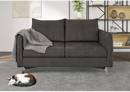 Calais - Modernes Sofa 2-Sitzer mit Schwarz Metall Füßen aus Luxusmicrofaser