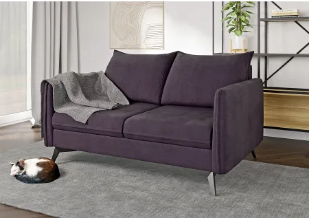 Calais - Modernes Sofa 2-Sitzer mit Schwarz Metall Füßen aus Luxusmicrofaser