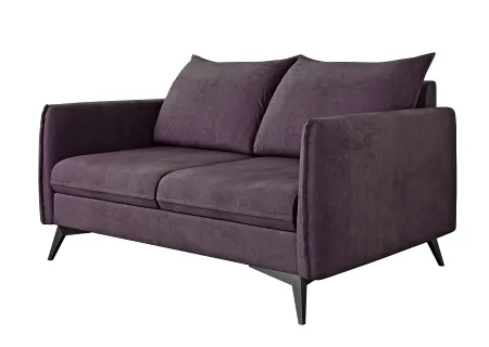 Calais - Modernes Sofa 2-Sitzer mit Schwarz Metall Füßen aus Luxusmicrofaser