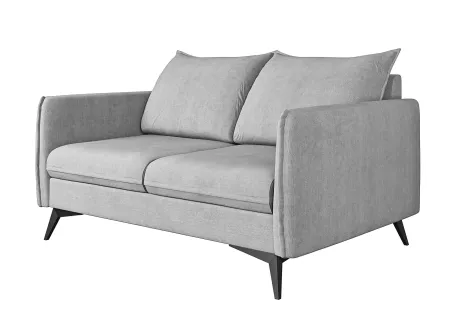 Calais - Modernes Sofa 2-Sitzer mit Schwarz Metall Füßen aus Luxusmicrofaser