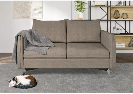 Calais - Modernes Sofa 2-Sitzer mit Schwarz Metall Füßen aus Luxusmicrofaser