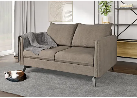 Calais - Modernes Sofa 2-Sitzer mit Schwarz Metall Füßen aus Luxusmicrofaser