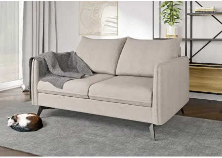 Calais - Modernes Sofa 2-Sitzer mit Schwarz Metall Füßen aus Luxusmicrofaser