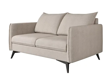 Calais - Modernes Sofa 2-Sitzer mit Schwarz Metall Füßen aus Luxusmicrofaser