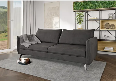 Calais - Modernes Sofa 3-Sitzer mit Schwarz Metall Füßen aus Luxusmicrofaser