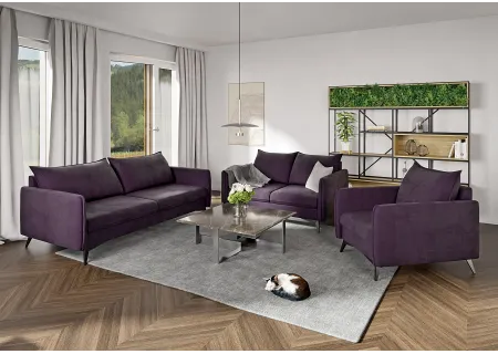 Calais - Modernes Sofa 3-Sitzer mit Schwarz Metall Füßen aus Luxusmicrofaser